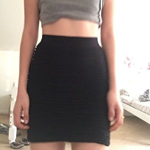 Black mini skirt
